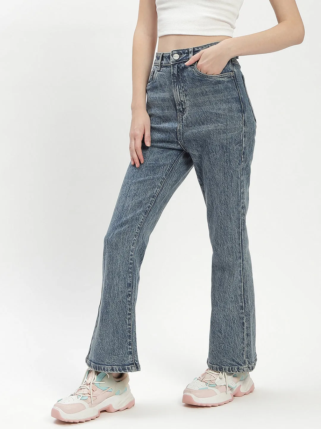 Madame Blue Whiskered Flared Jeans Neutral design Lifestyle Choice