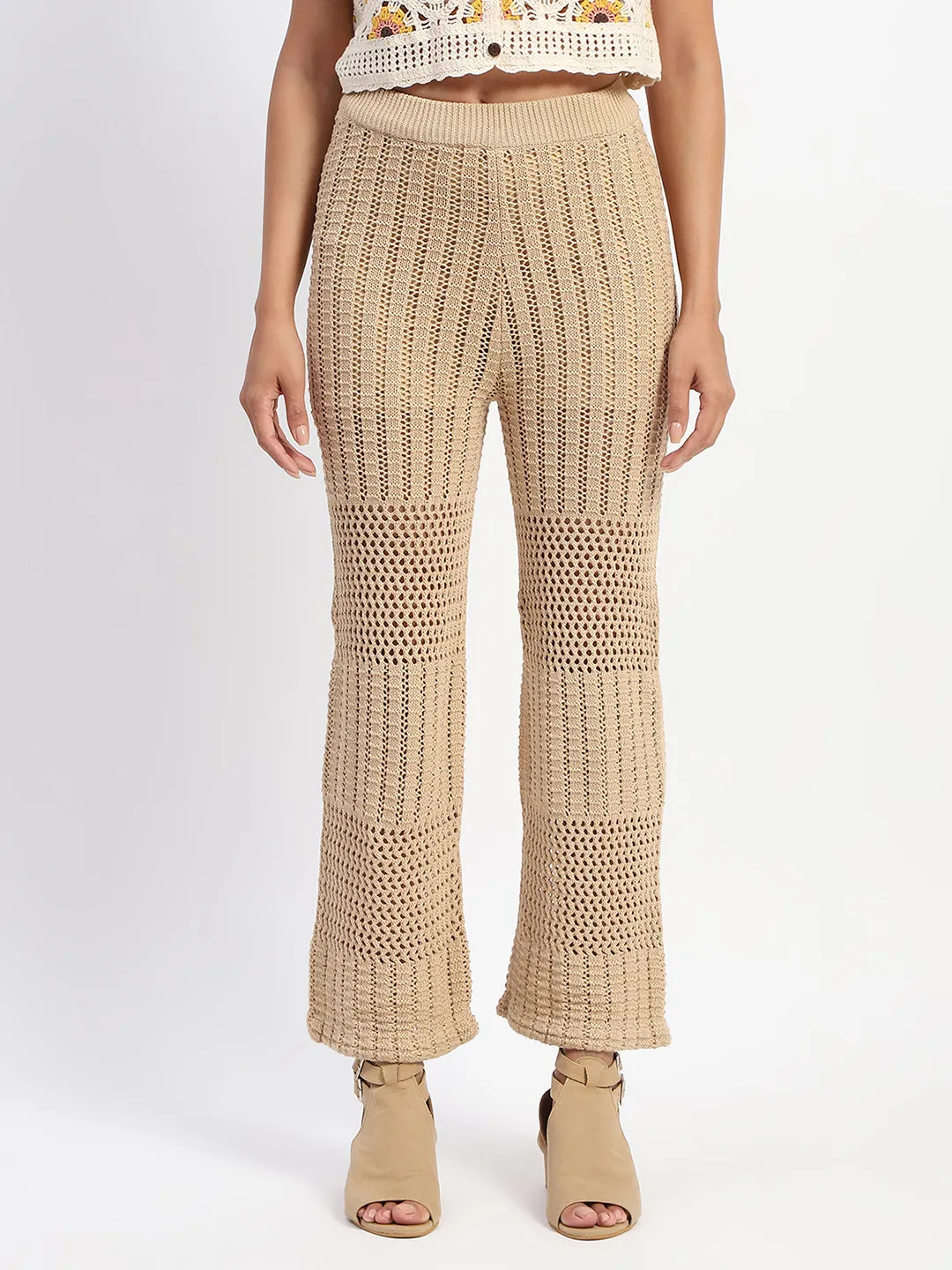 Weather Ready Madame Brown Cotton Crochet Trouser