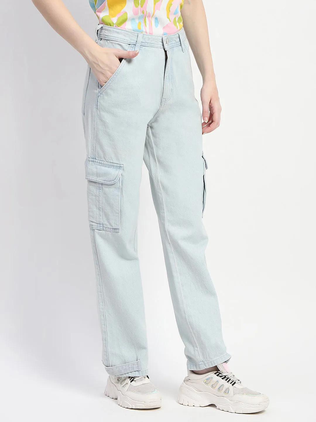 Work Ready Soft Madame Cargo Ice Blue Light Wash Denim