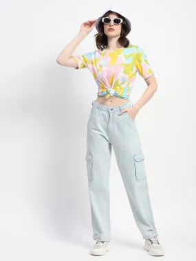 Sustainable Evening Stroll Casual Madame Cargo Ice Blue Light Wash Denim