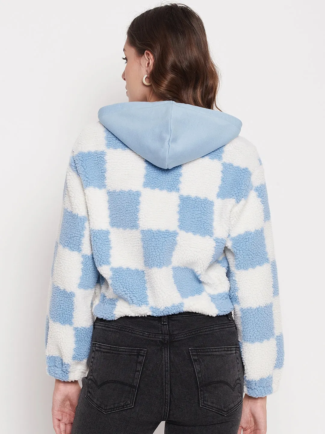 ribbon accents Madame Colour Blocked Sky-Blue Sweatshirt