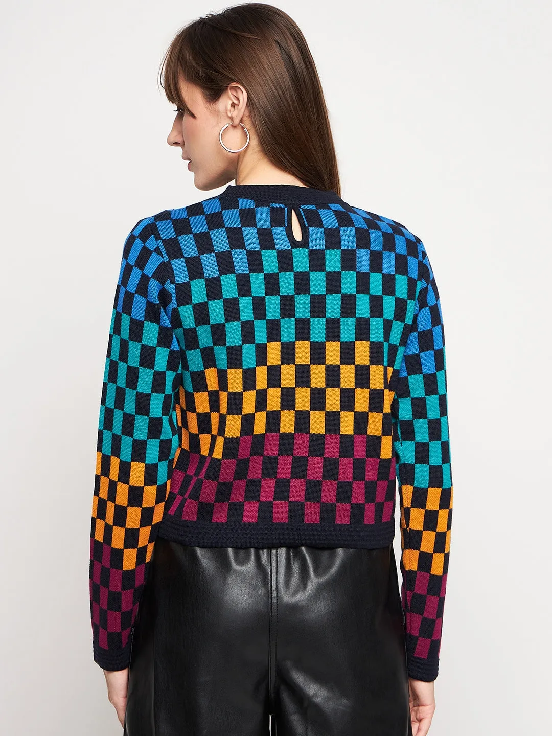 elastic waistband Quick Fit Madame Colourblocked Black Sweater