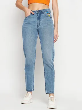 Madame Disney Print Blue Denim Traveler Gear Winter Warmth Smooth