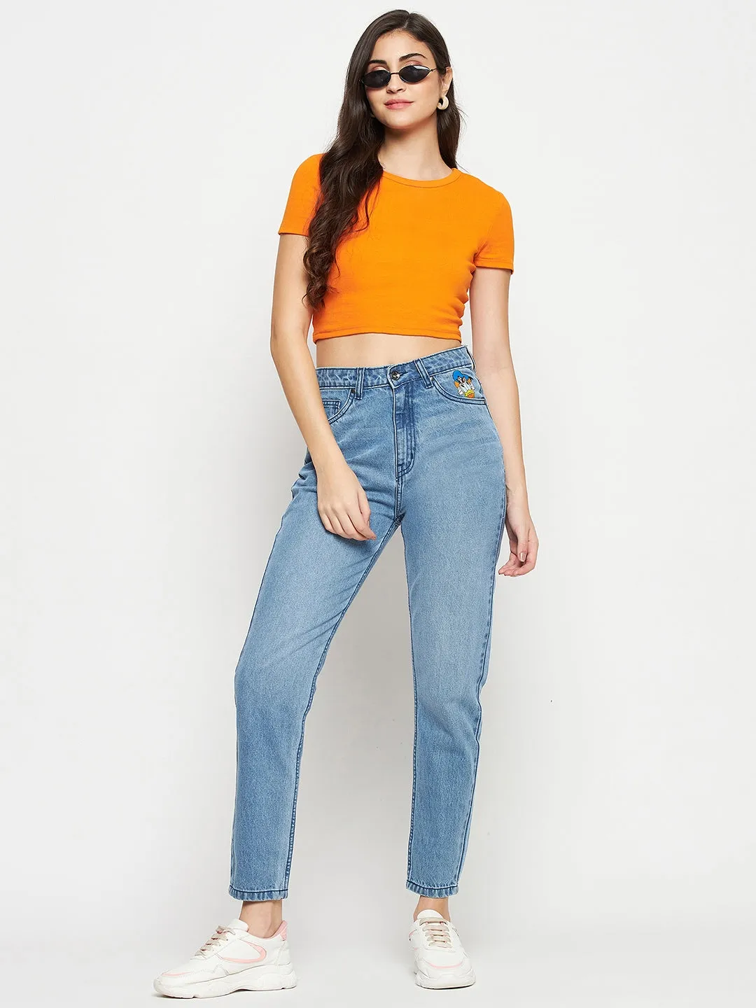 Weekend Warrior Luxury Athlete Fit Abrasion Resistant Denim Madame Disney Print Blue Denim