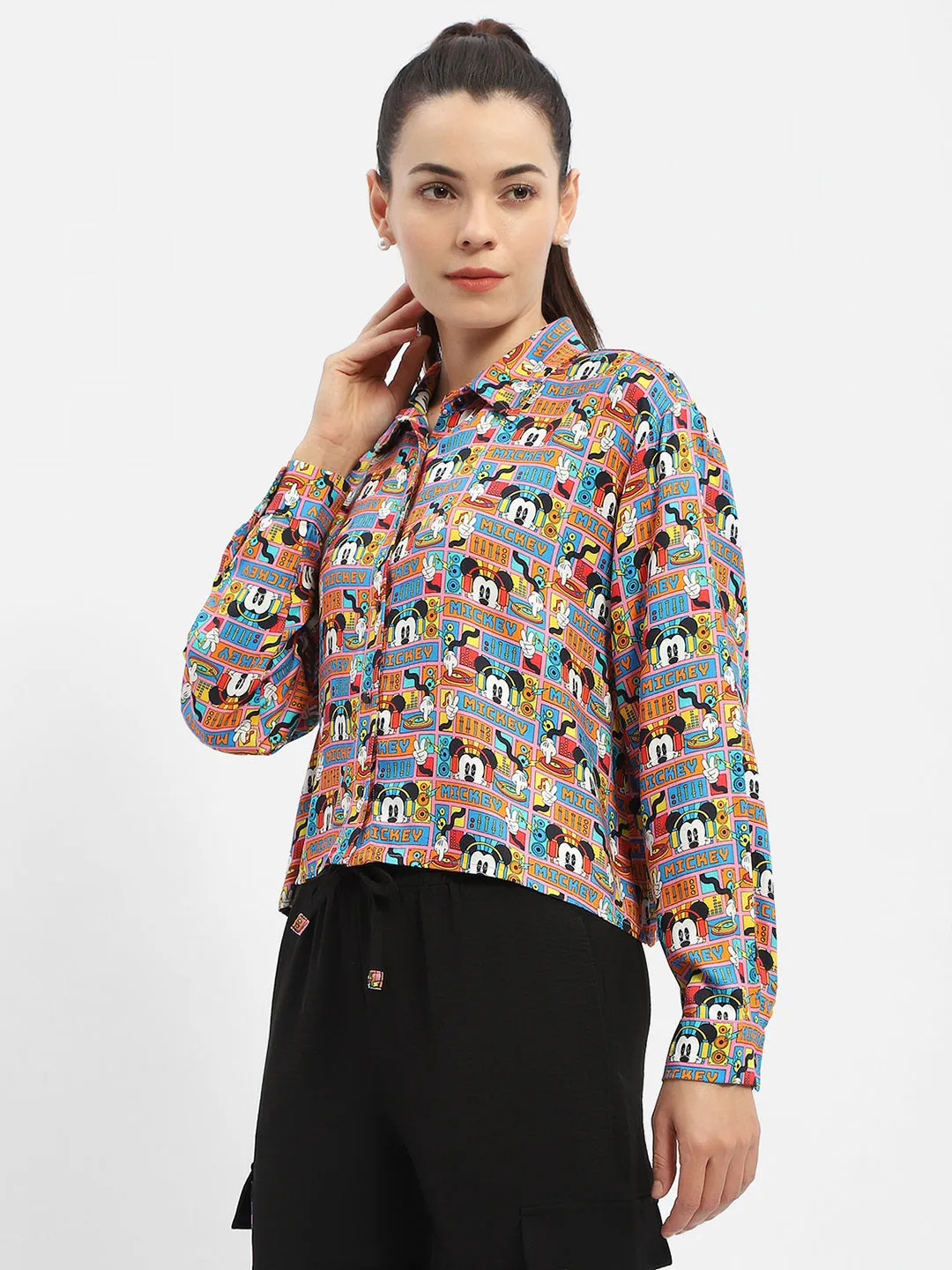 Relaxed Silhouette Vibrant color Madame Disney Printed Orange Shirt