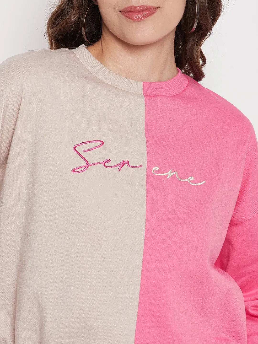 Madame Fuchsia Pink Color Block Sweatshirt product home friendliness