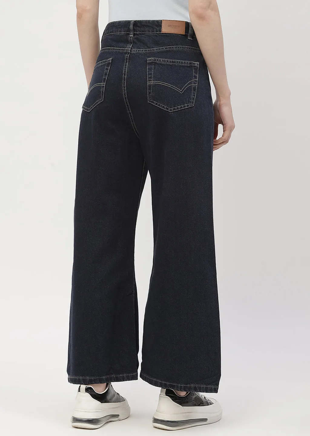 Versatile Cut Common Outfit Madame High Rise Carbon Blue Wide Leg Jeans