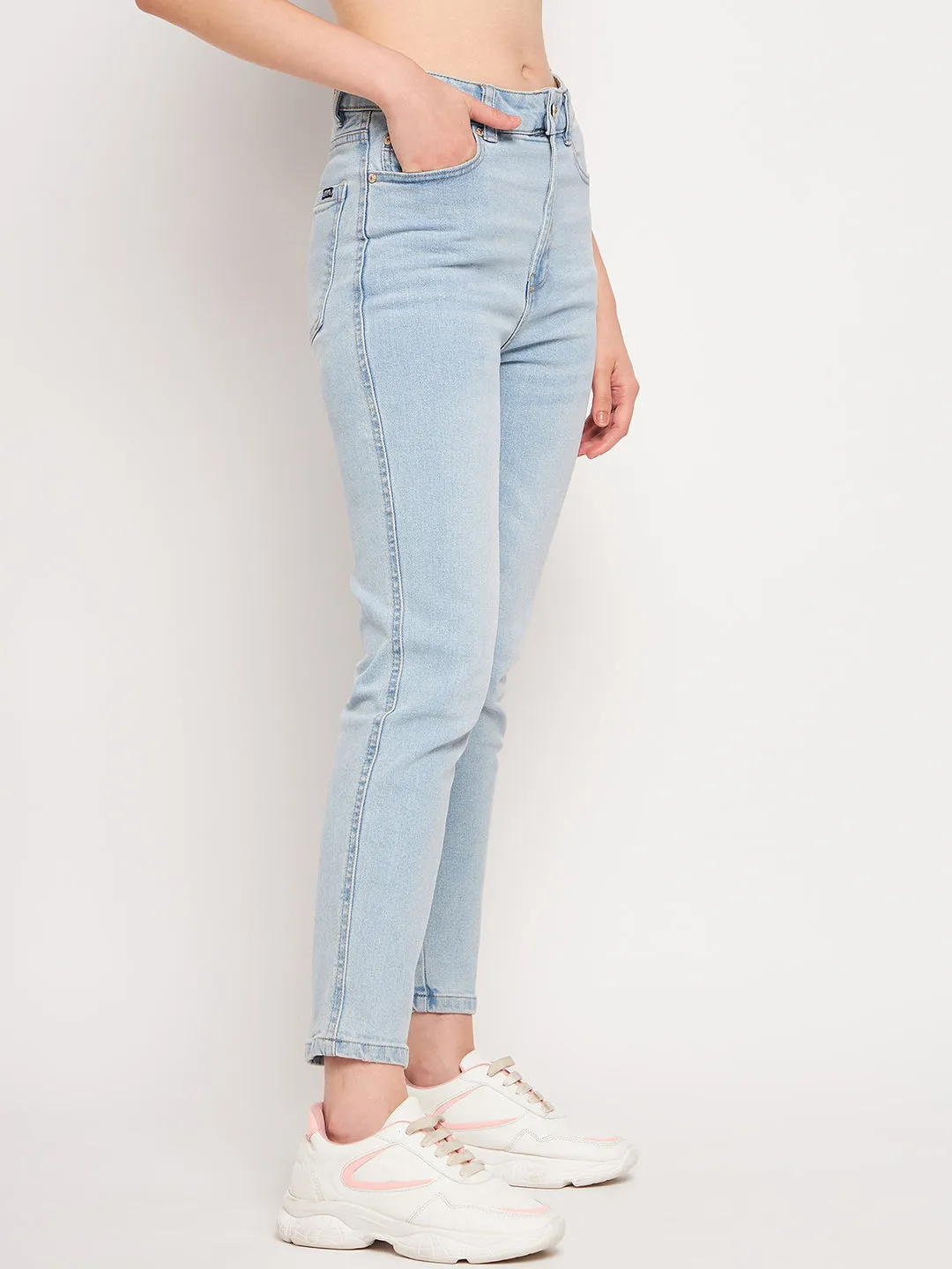 No Gap Waist Engineering Madame Ice Blue Denim