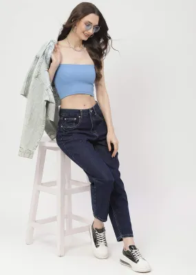 Functional Fit Madame Low Rise Dark Blue Mom Fit Jeans