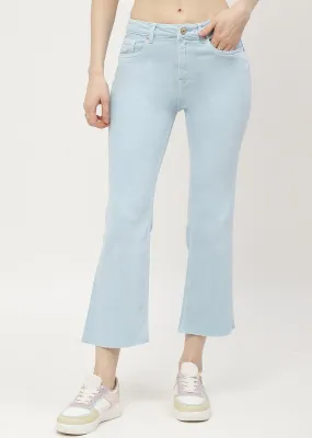 Light material Madame Low Waist Sky Blue Bell Bottom Jeans