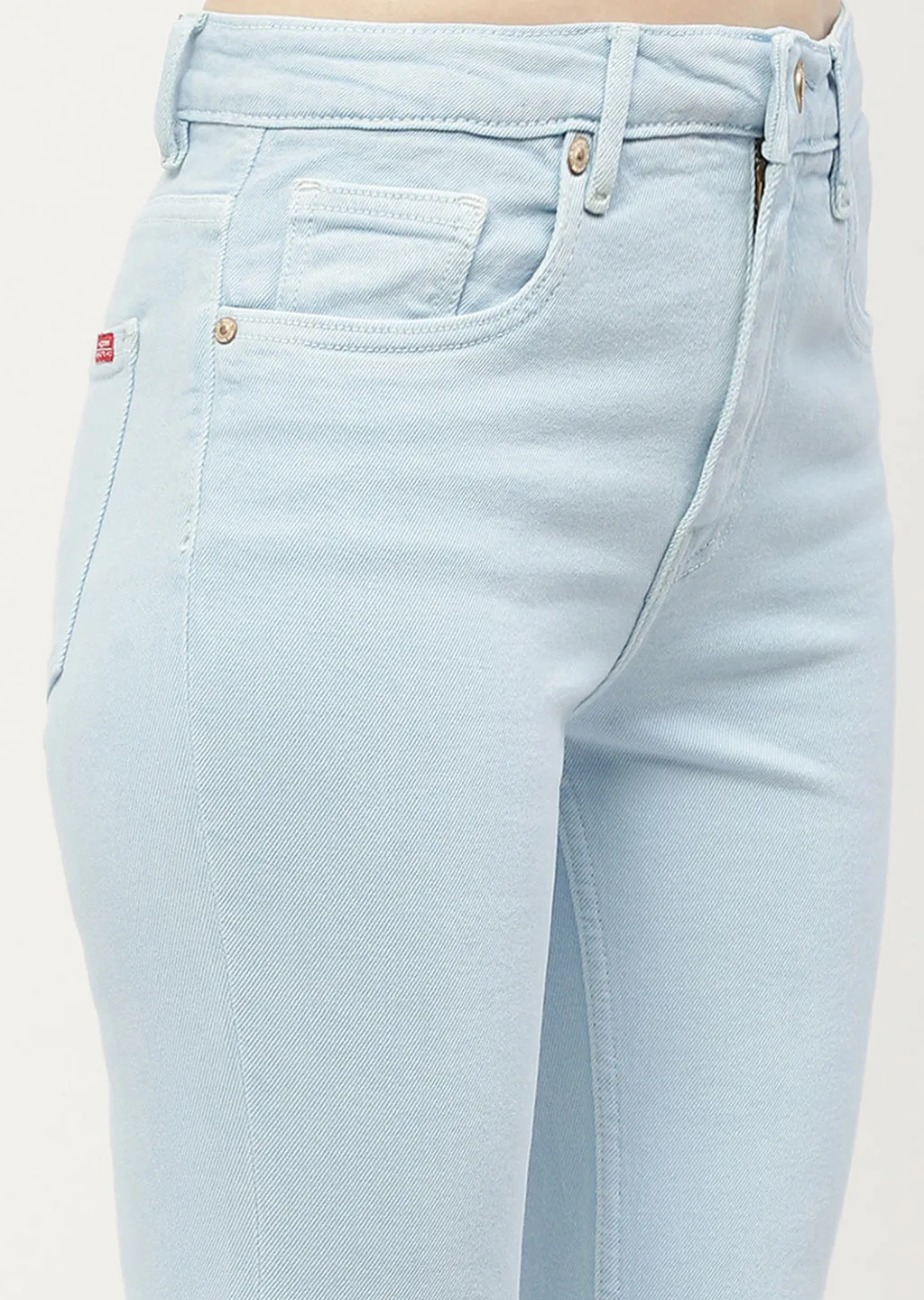 Madame Low Waist Sky Blue Bell Bottom Jeans Home Comfort Autumn Days Elegant Soft Core