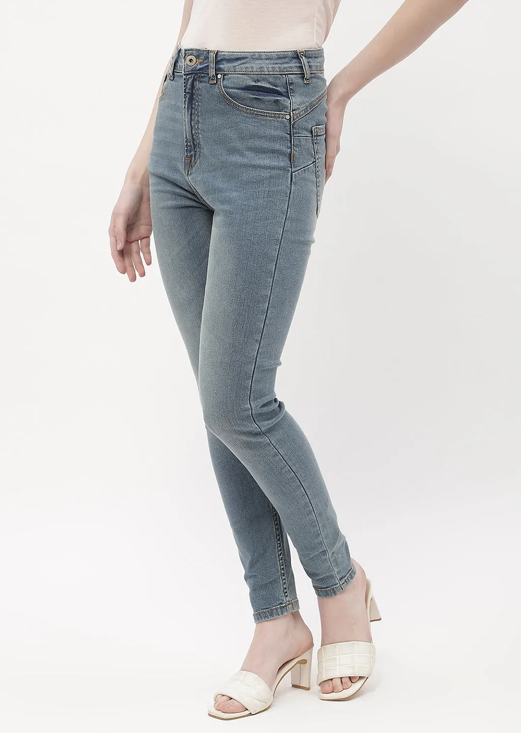 Madame Mid Rise Mid Blue Skinny Fit Jeans Everyday Neutral