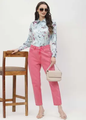 Everyday Neutral Smart Tailoring Madame Mid Rise Pink Mom Fit Jeans