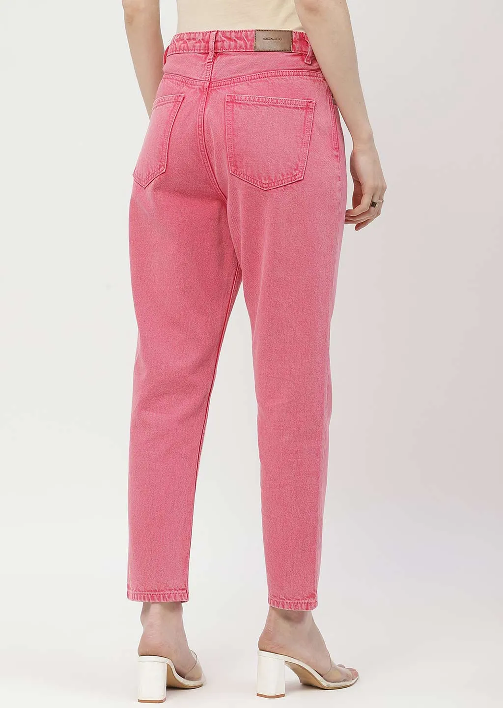 Madame Mid Rise Pink Mom Fit Jeans Brunch Outfit Trend Setter