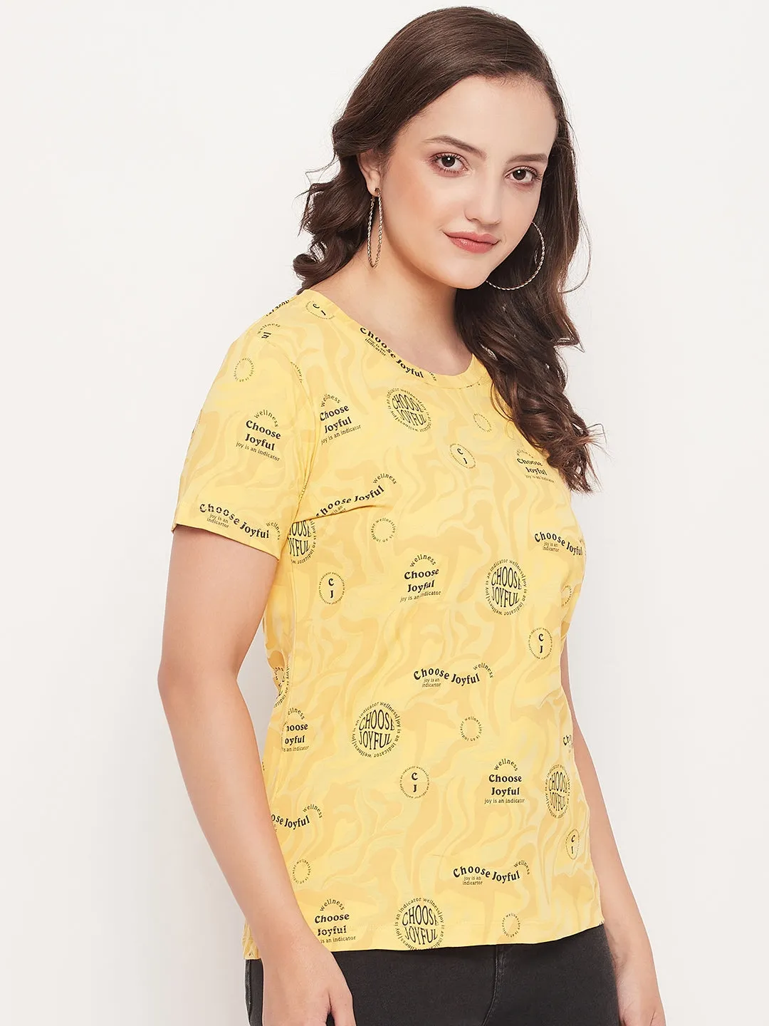 Unisex Core Breathable Comfort Design Madame Mustard Printed Regular Fit T-Shirt