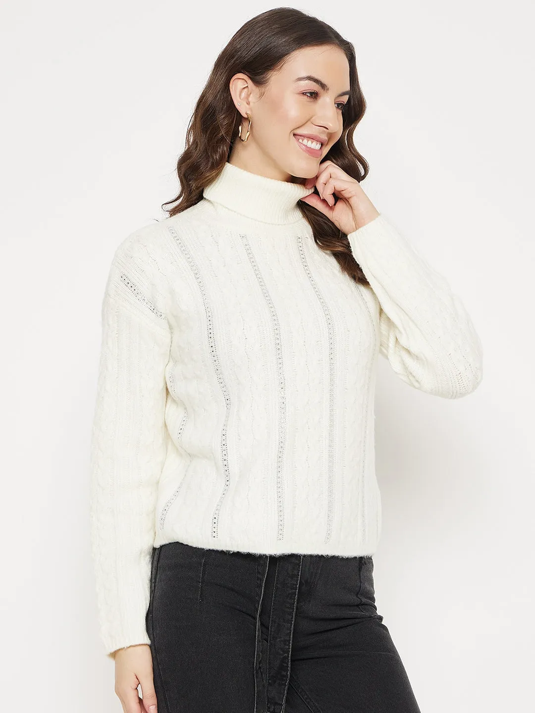 Madame Off white Sweater Soft touch layer Loopback Fabric