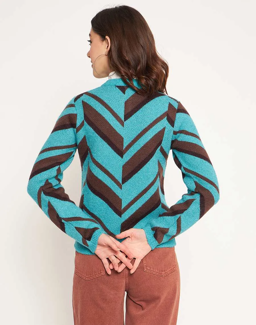 Madame Peacock High Neck Sweater Comfortable Look Casual Layer