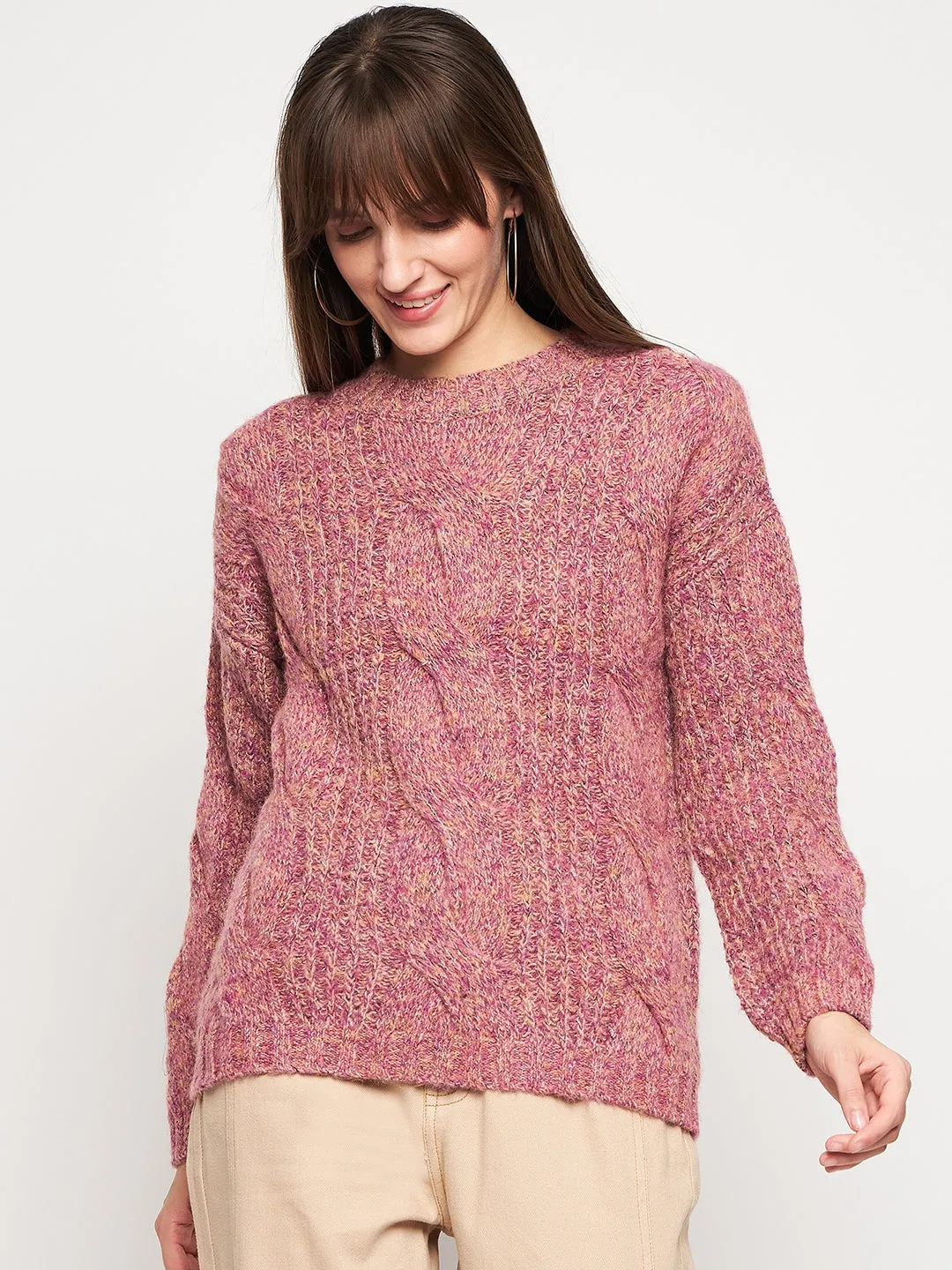 Madame Pink Knit Pullover Cozy Vibe Cozy Shape
