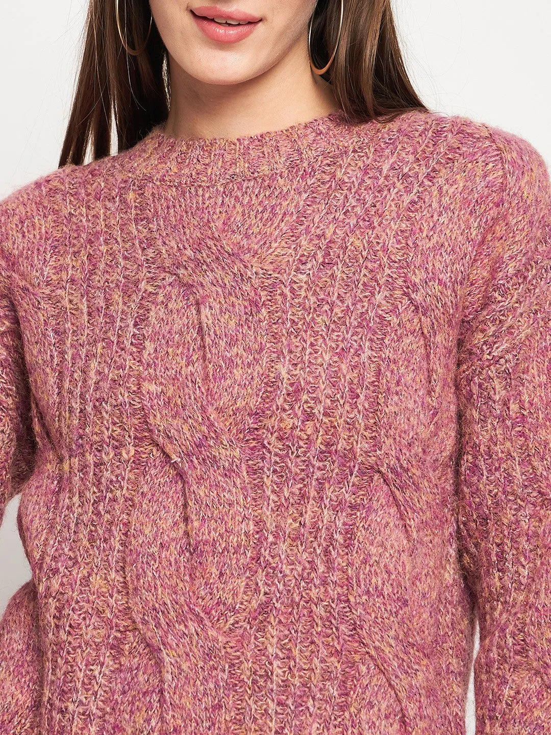 Chilly Day Layers Madame Pink Knit Pullover