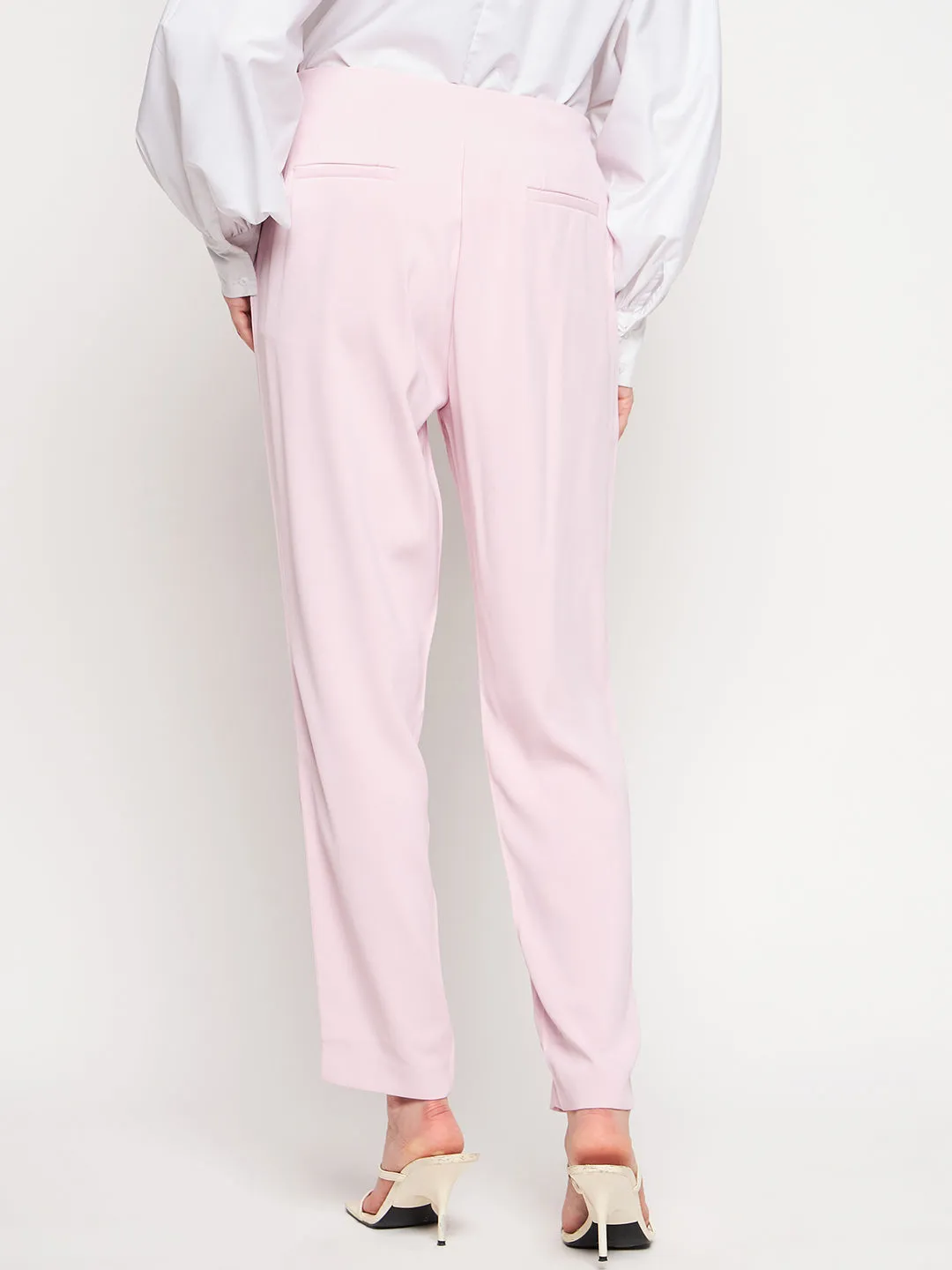 Madame Pink Tapered Trousers Laser Cut Edges Active Lifestyle