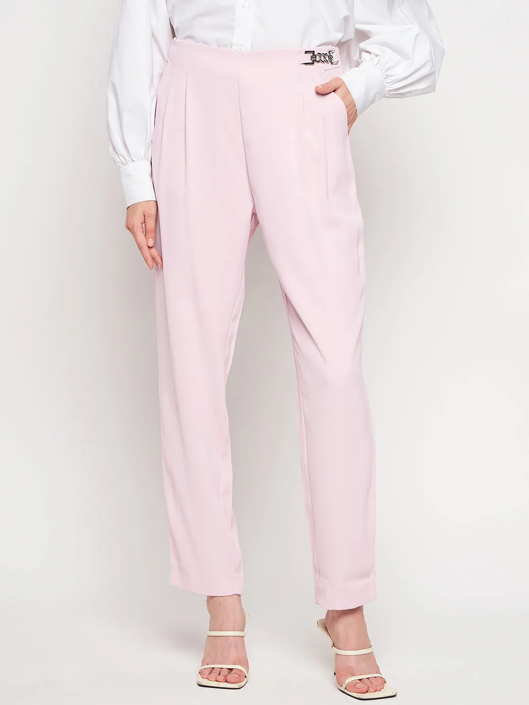 Breathable layers Comfy Style Madame Pink Tapered Trousers