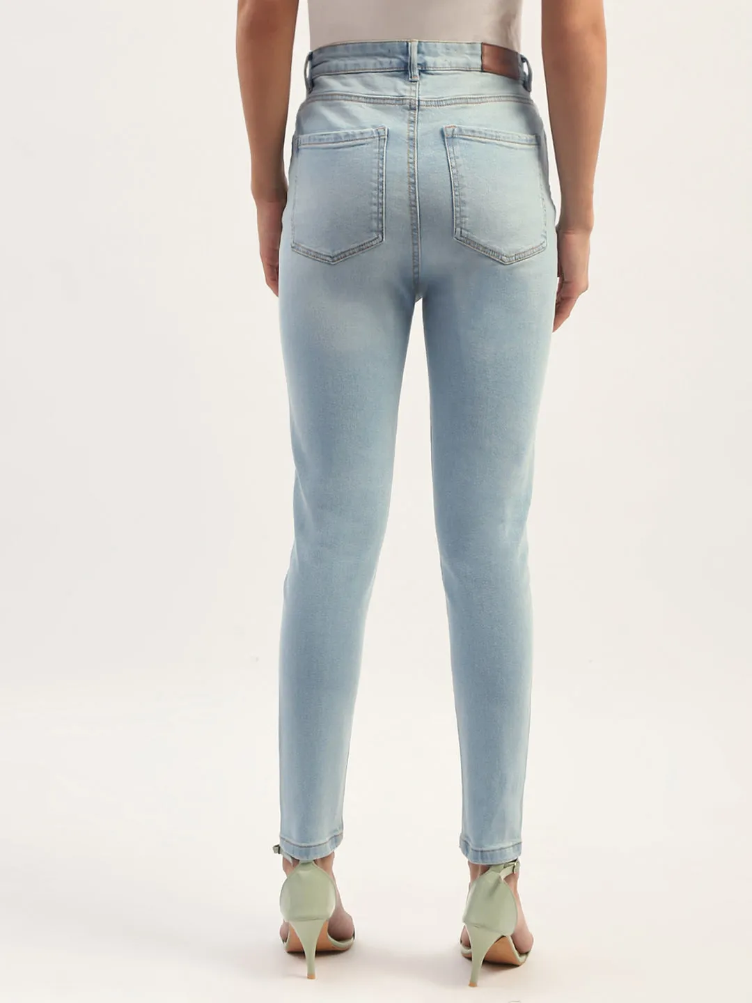 Madame Skinny Fit Raw Hem Cotton Ice Blue Denim Chill Outfit Streetwear Fan Holiday Vibes Relax Mode