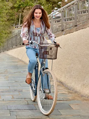 Quick Motion Madame Sky Blue Tapered Fit Trousers