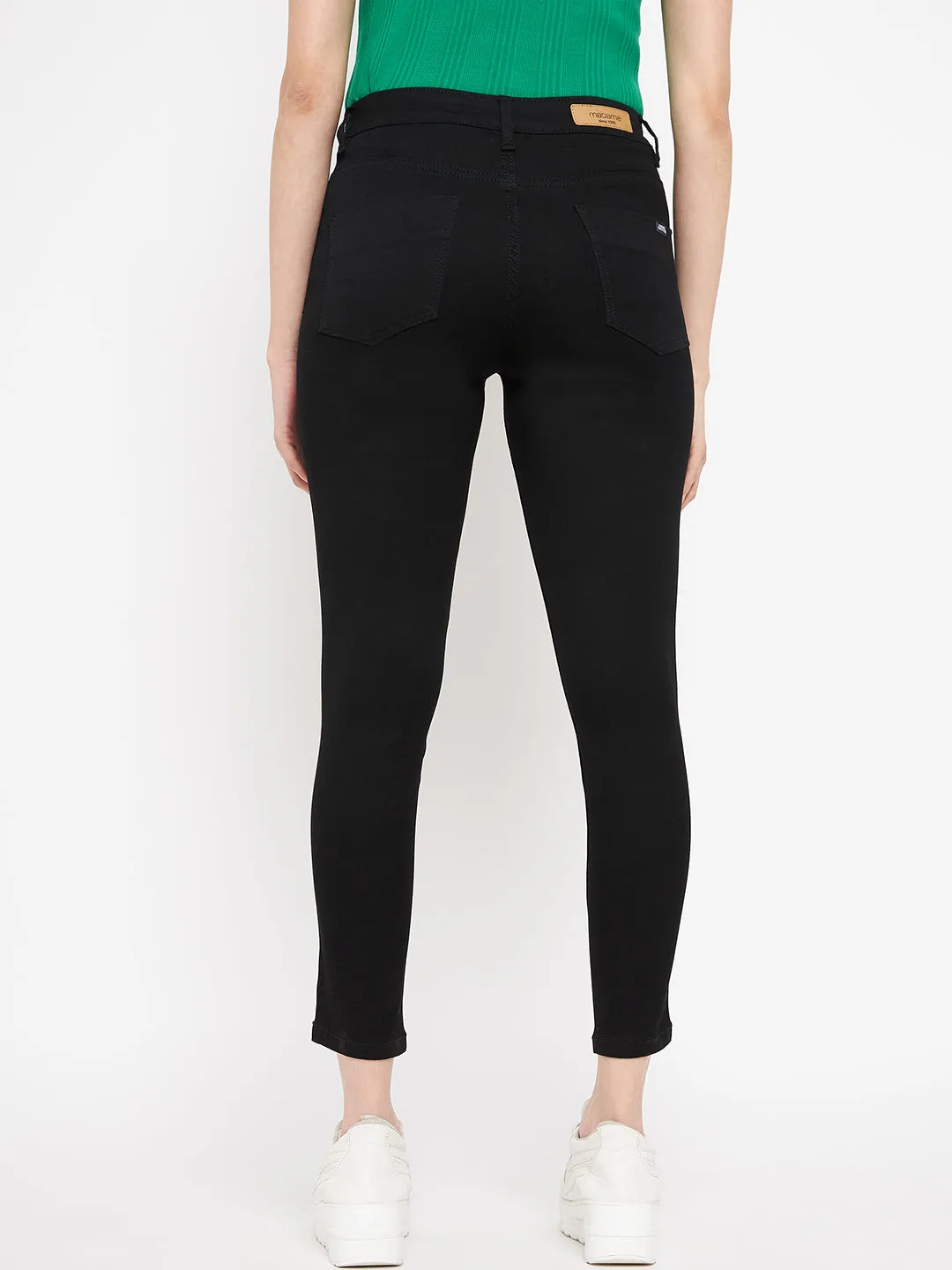 Bartack Stitching Go-To Garment Madame Solid Black Denim