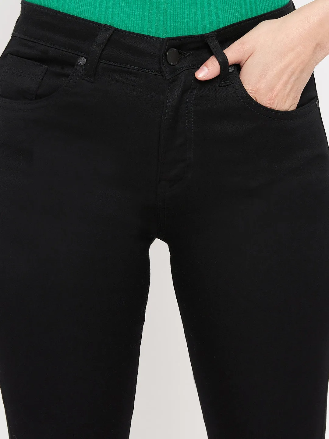 Everyday Basic Madame Solid Black Denim