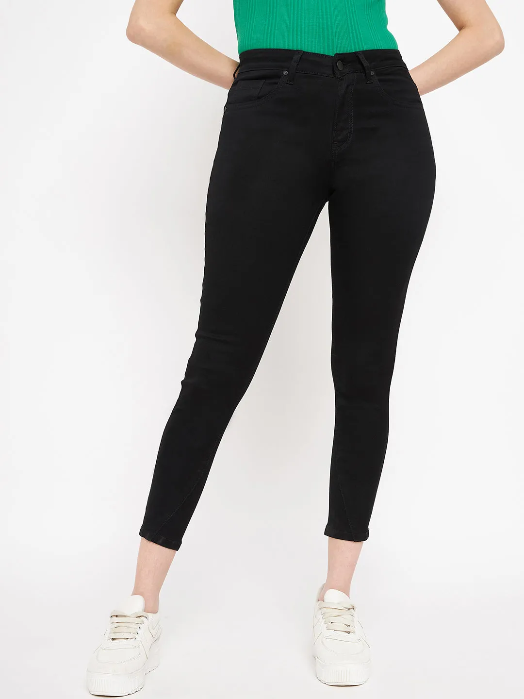 Madame Solid Black Denim All Body Fit