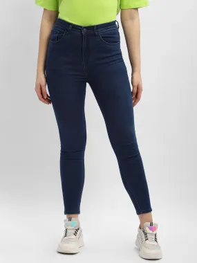 Madame Solid Mid Blue Skinny Fit Denim Jeans Easy Fit Design