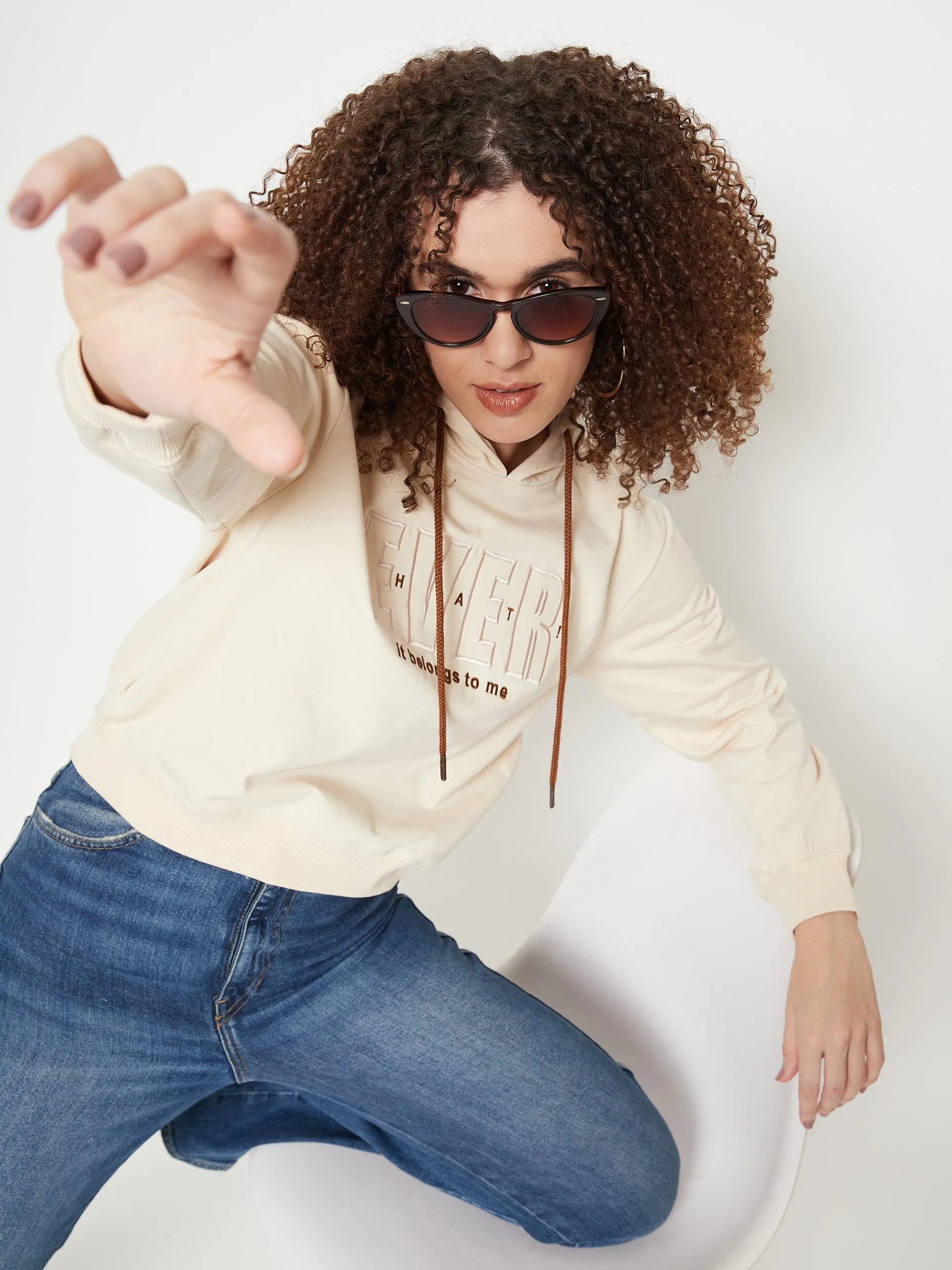 product sock comfort Madame Solid Off White Sweat-Shirt