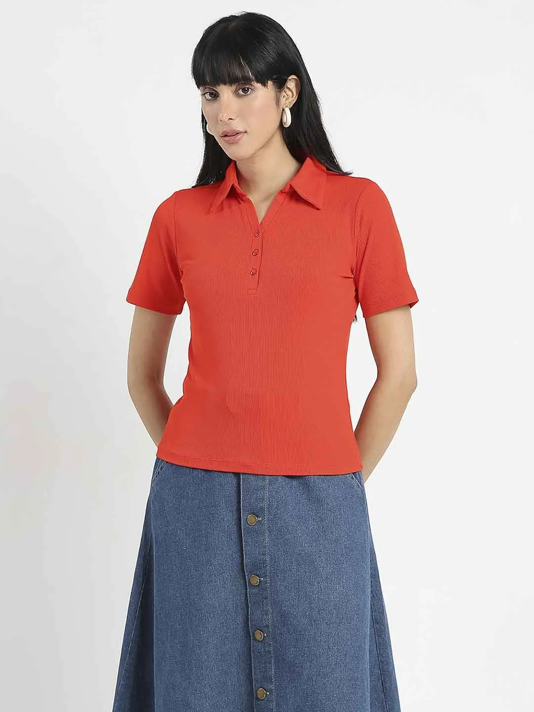 Madame Solid Red Polo Pique T-Shirt Odor Resistant Treatment