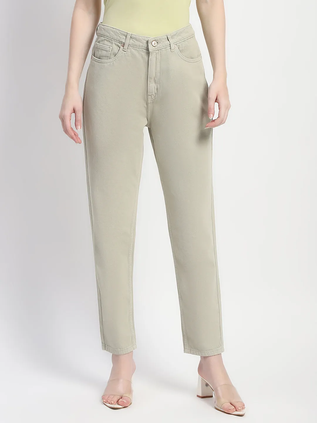 Morning Stroll Professional Wear Brunch Outfit Madame Straight Fit Cotton Mint Denim