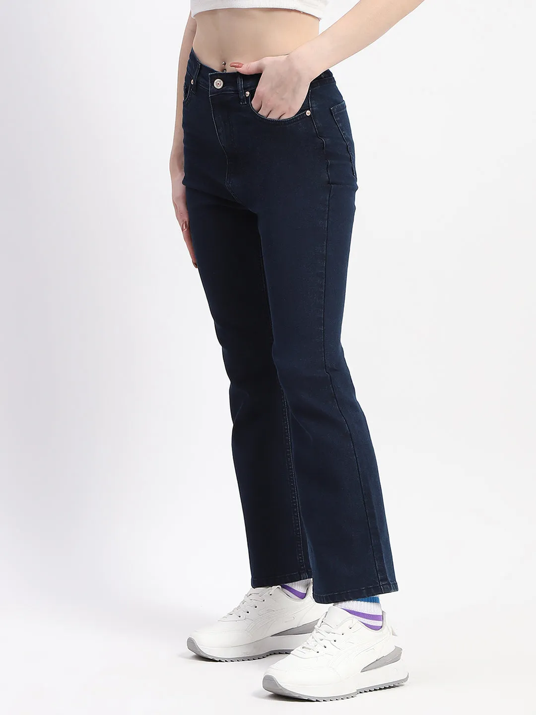 Madame Straight-Fit Dark Blue Cotton Denim Jeans Timeless casual Essential Piece