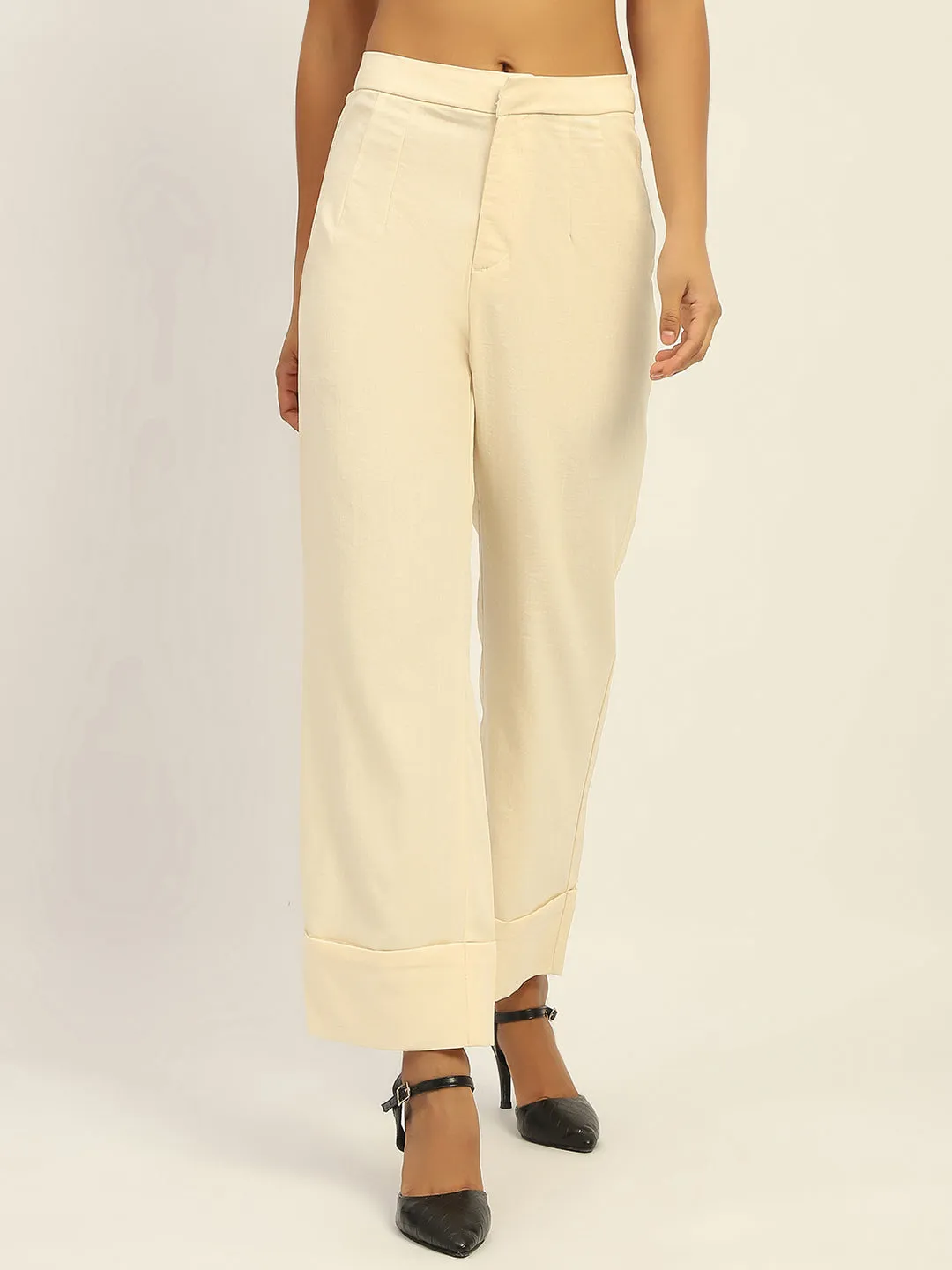 Fit For Movement Durable Weave Madame Straight Leg Off White Trousers