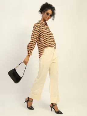 Madame Straight Leg Off White Trousers Reinforced Seams Athletic Comfort