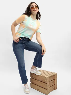 Madame Tie-Dye Orange Cotton T-Shirt Soft and Cozy