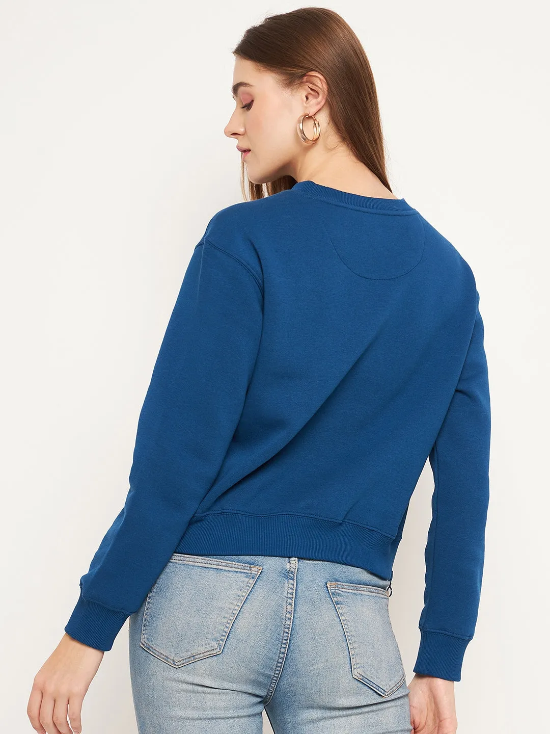 Stretchy Tall Fit Madame Typographic Royal Blue Sweatshirt