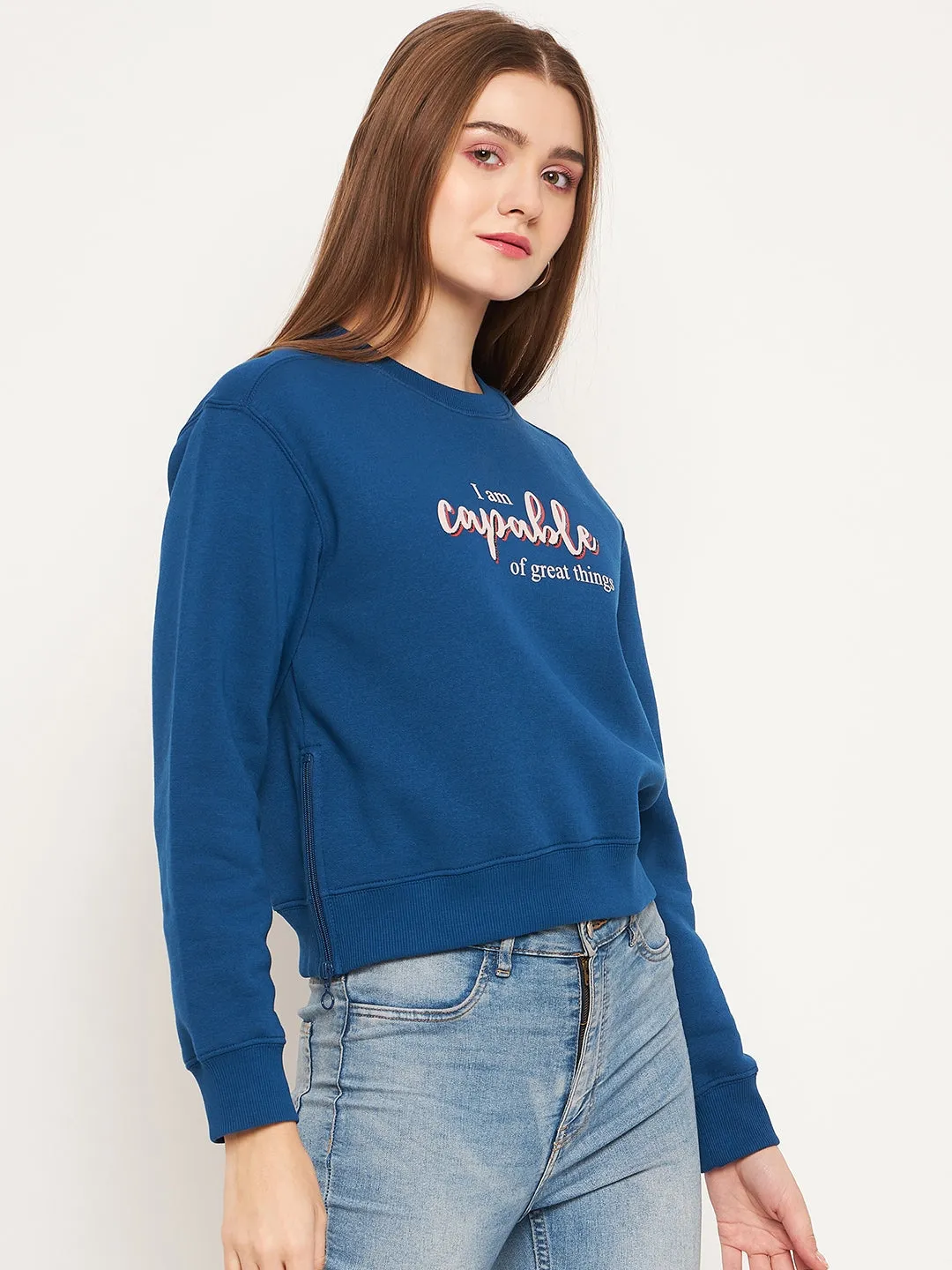 Madame Typographic Royal Blue Sweatshirt product designer prestige