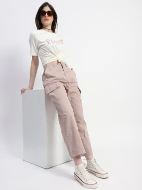 Madame Typography Print Off White Cotton T-Shirt Fade Resistant Coating