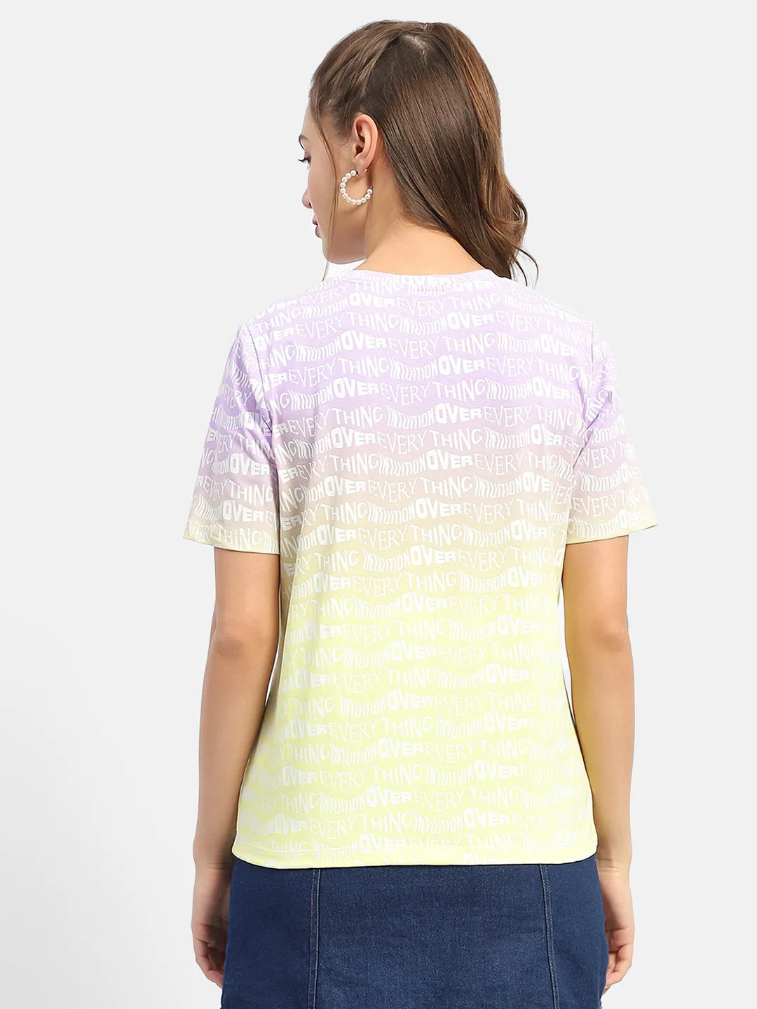 Madame Typography Purple Ombre Effect T-Shirt Layering Options