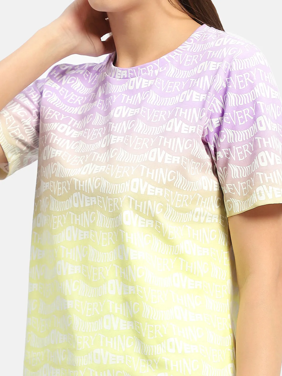 Light Casual Yoga class Madame Typography Purple Ombre Effect T-Shirt