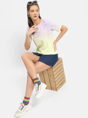 Madame Typography Purple Ombre Effect T-Shirt Non Fading Material