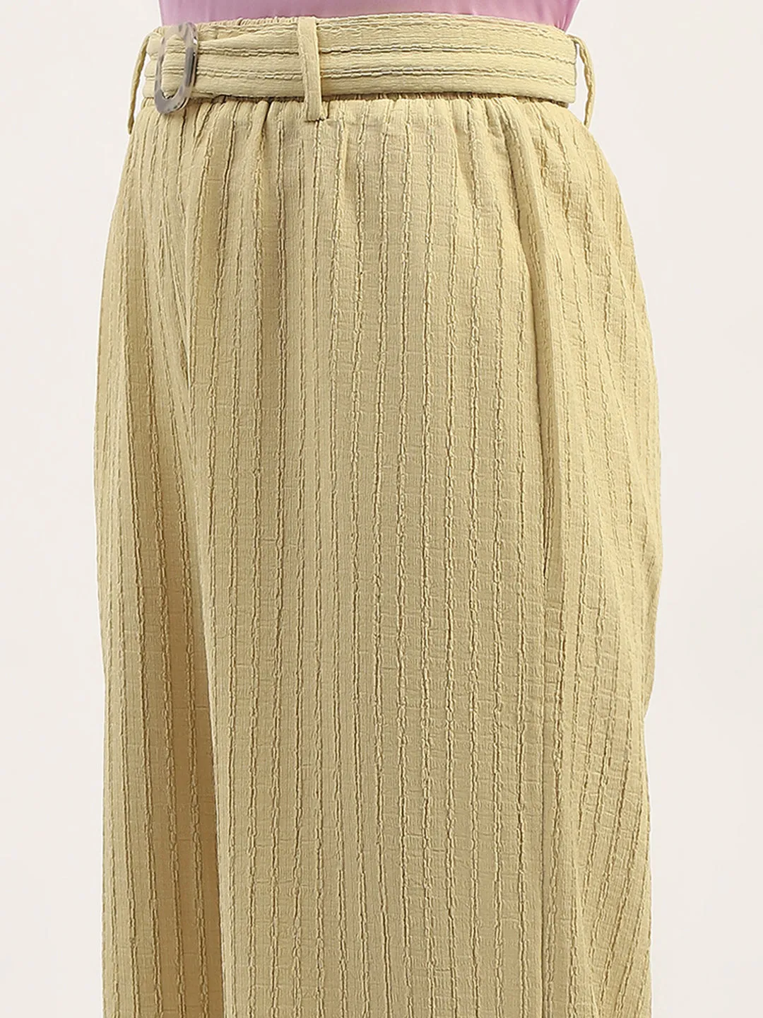 Madame Waist Belted Tapered Fit Dusty Green Trousers StainResistantFinish