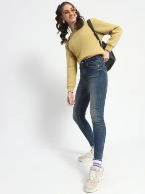 Madame Whiskered Stone Wash Green Tinted Cotton Denim Classic Weekend Getaway Everyday Vibrant