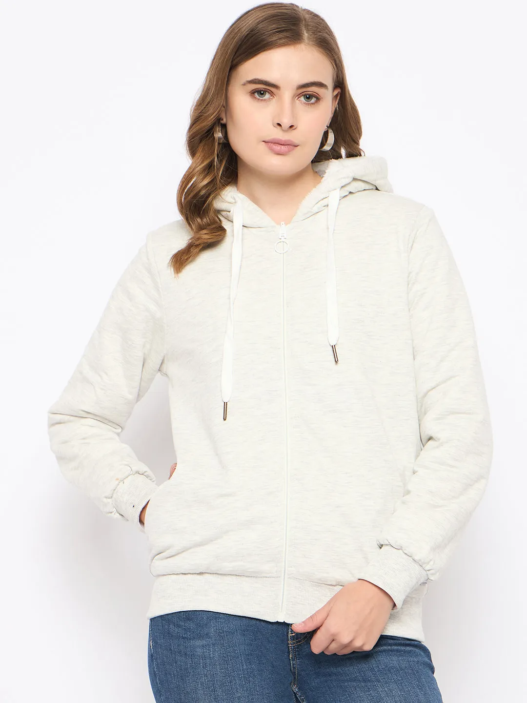 Comfy and Cozy Cozy Coverage Madame White Fleece Hooded Sweatshirt