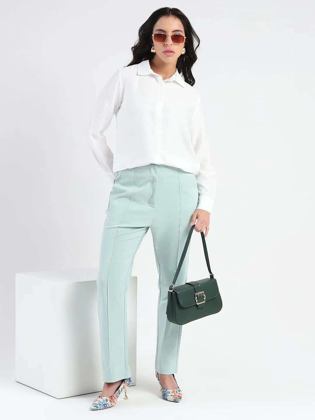 Madame White Rayon Blend Shirt Chic Layer