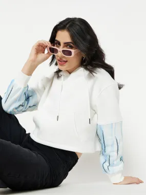 Madame White Solid Hood Neck Sweatshirt anniversary wear Indoor Wear