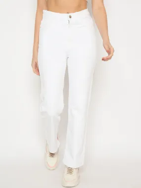 Madame White Straight Fit Denim Jeans Balanced Piece